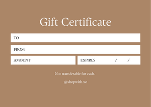 Shop With XO Virtual Gift Card